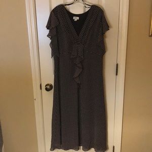 Women’s Sz 16 J.B.S. Ltd Brown Polka Dot Dress